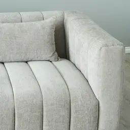 Storme Vintage Grey 2-Seater Fabric Sofa - Black Legs