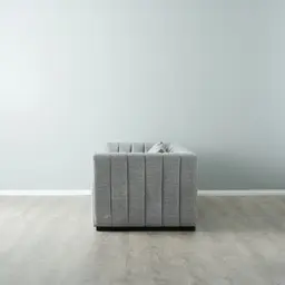 Storme Mid Grey Woven Fabric 3-Seater Sofa - Black legs 