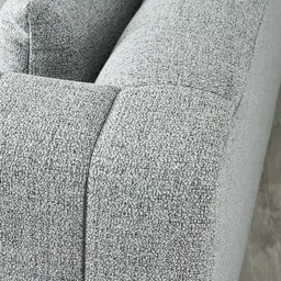 Storme Mid Grey Woven Fabric 3-Seater Sofa - Black legs 