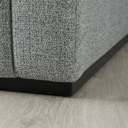 Storme Mid Grey Woven Fabric 2-Seater Sofa - Black legs 