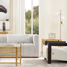 Storme Mid Grey Woven Fabric 2-Seater Sofa - Black legs 