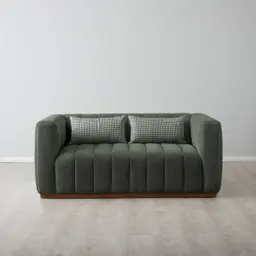 Storme Kombu Green 2-Seater Fabric Sofa - Brown Legs