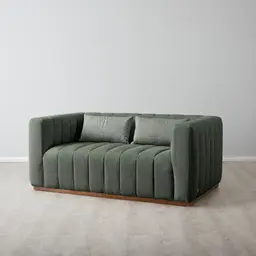 Storme Kombu Green 2-Seater Fabric Sofa - Brown Legs