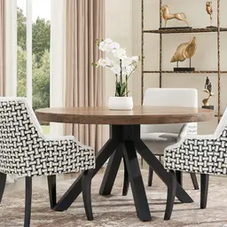 Errol Charcoal and Vanilla Boucle Patterned Dining Chair