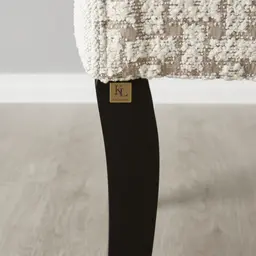 Errol Light Grey and Vanilla Boucle Patterned Dining Chair