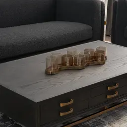 Corrugated Antique Gold Metal Multi-Light Holder