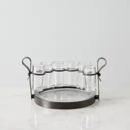 Alessandra Gilded Dark Bronze Metal Tequila Set