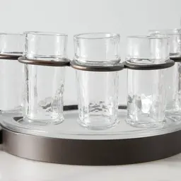 Alessandra Gilded Dark Bronze Metal Tequila Set