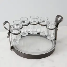 Alessandra Gilded Dark Bronze Metal Tequila Set