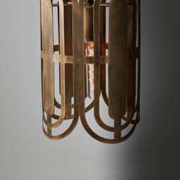 Edith Antique Gold Metal Oval Link Pendant - Small