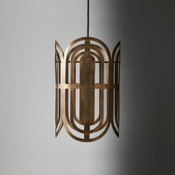 Edith Antique Gold Metal Oval Link Pendant - Small