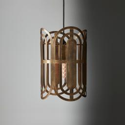 Edith Antique Gold Metal Oval Link Pendant - Small