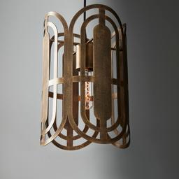 Edith Antique Gold Metal Oval Link Pendant - Small