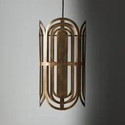 Edith Antique Gold Metal Oval Link Pendant - Large