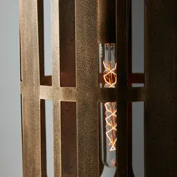 Edith Antique Gold Metal Oval Link Pendant - Large