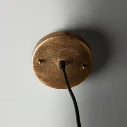 Edith Antique Gold Metal Oval Link Pendant - Large