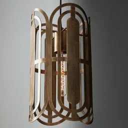 Edith Antique Gold Metal Oval Link Pendant - Large