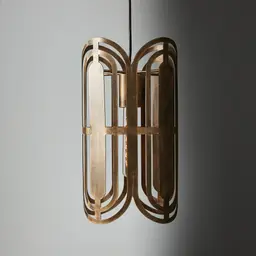 Edith Antique Gold Metal Oval Link Pendant - Large