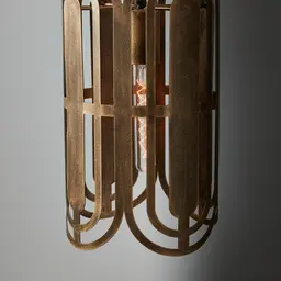 Edith Antique Gold Metal Oval Link Pendant - Large