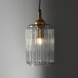 Anna Clear Glass Antique Gold Pendant - Small