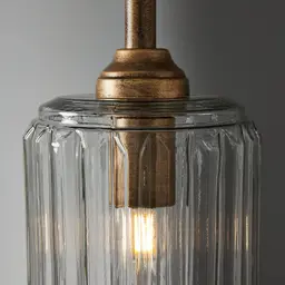 Anna Clear Glass Antique Gold Pendant - Small