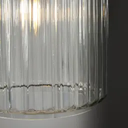 Anna Clear Glass Antique Gold Pendant - Large