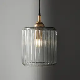 Anna Clear Glass Antique Gold Pendant - Large