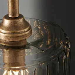 Anna Clear Glass Antique Gold Pendant - Large