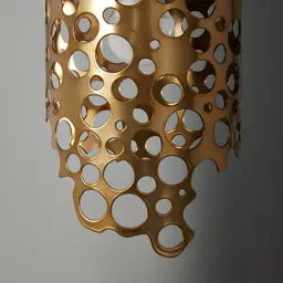 Marianna Satin Brass Metal Coral Pendant - Small