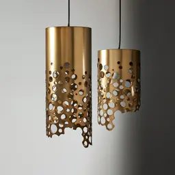 Marianna Satin Brass Metal Coral Pendant - Small