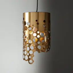 Marianna Satin Brass Metal Coral Pendant - Small