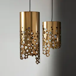 Marianna Satin Brass Metal Coral Pendant - Large