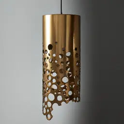 Marianna Satin Brass Metal Coral Pendant - Large