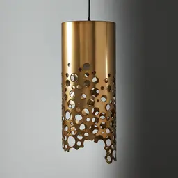 Marianna Satin Brass Metal Coral Pendant - Large