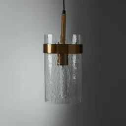 Kristoff Clear Glass Satin Brass Atrium Pendant