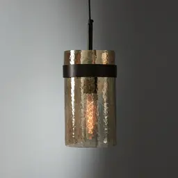 Kristoff Copper Brown Glass Gilded Dark Bronze Atrium Pendant