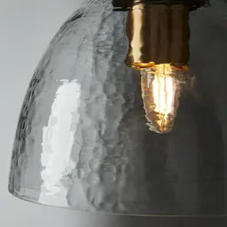 Workaday Clear Glass Satin Brass Link Pendant - Small