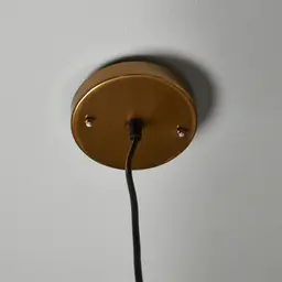 Workaday Clear Glass Satin Brass Link Pendant - Small