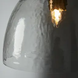 Workaday Clear Glass Satin Brass Link Pendant - Large