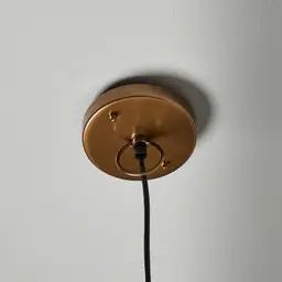 Workaday Clear Glass Satin Brass Link Pendant - Large