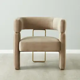 Daniella Beige Velvet Occasional Chair