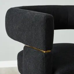Daniella Black Woven Fabric Occasional Chair