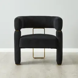 Daniella Black Woven Fabric Occasional Chair