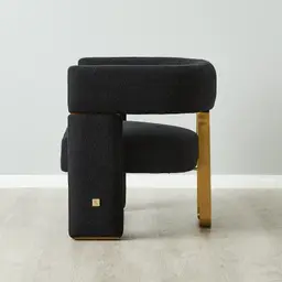 Daniella Black Woven Fabric Occasional Chair