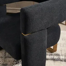 Daniella Black Woven Fabric Occasional Chair