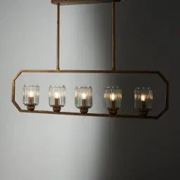 Freyja Antique Gold Metal 5-Light Chandelier