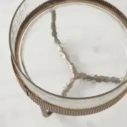 Iliana Corrugated Antique Gold Metal Bowl Decorative - Large