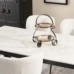 Abigail Gilded Dark Bronze 2-Tier Cake Stand