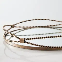Natalia Antique Gold Rope Tray