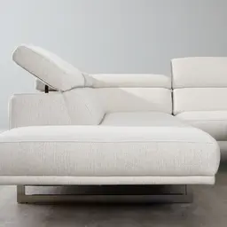 Albany Shadow White Woven Fabric Left Chaise Lounge